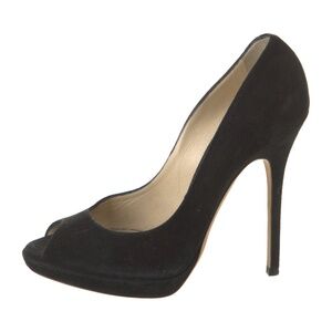 Jimmy Choo Luna Black Suede Platform
Peep Toe Heels Size 39 (US 8-9)